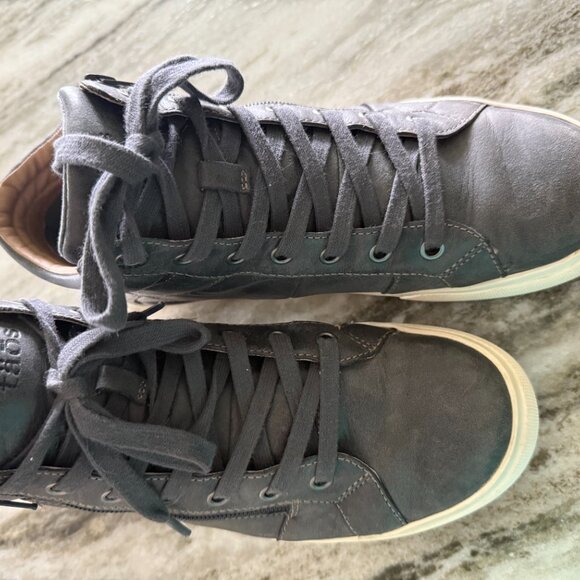 Taos Winner-Style leather high top sneakers in Steel - Picture 2 of 5